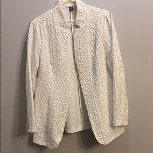 SHEIN White Textured Open Blazer